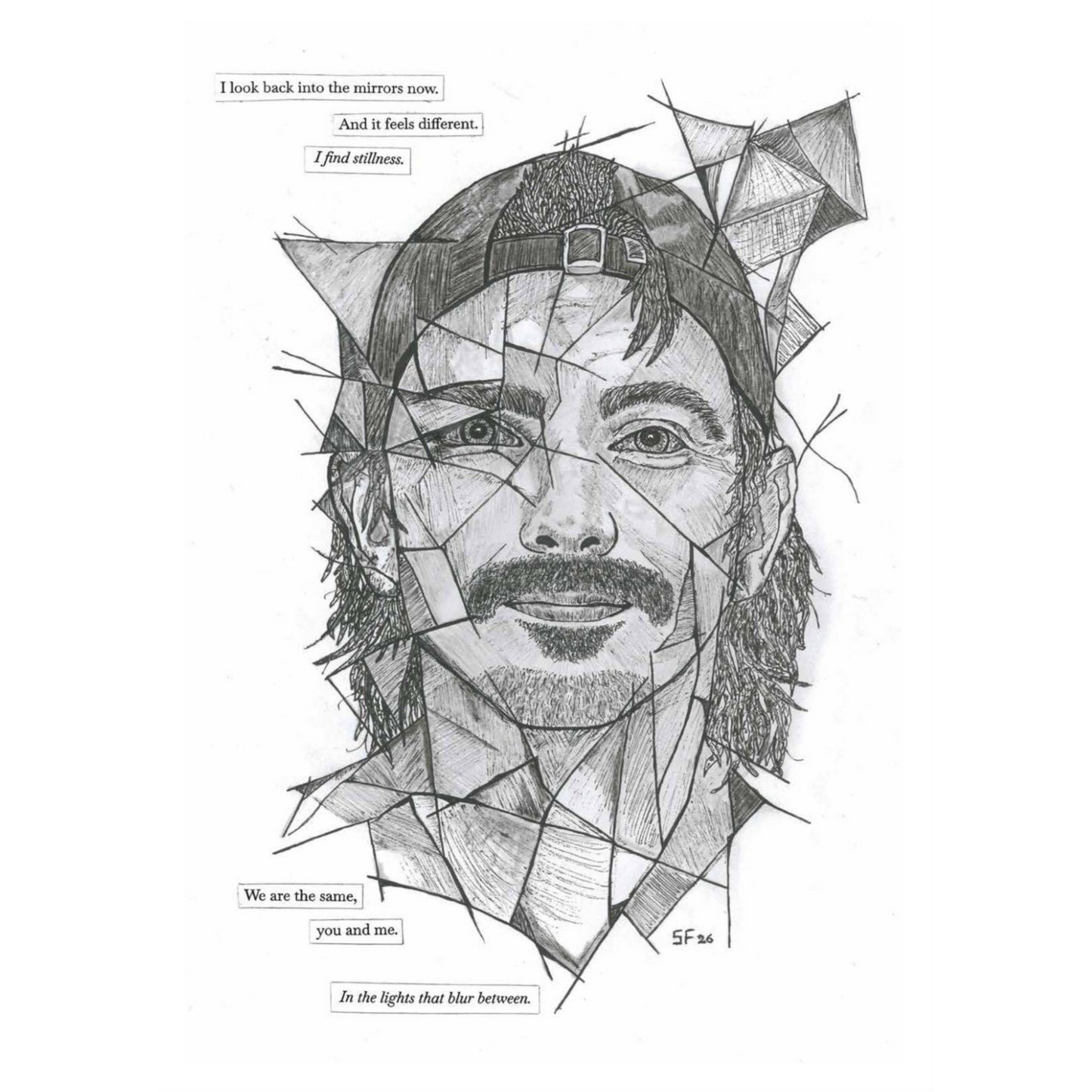 'THE LIGHTS THAT BLUR BETWEEN' ILLUSTRATED POSTER PRINT