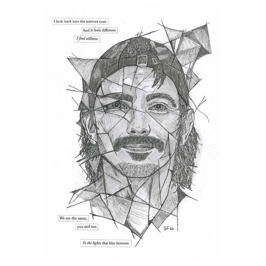 'THE LIGHTS THAT BLUR BETWEEN' ILLUSTRATED POSTER PRINT