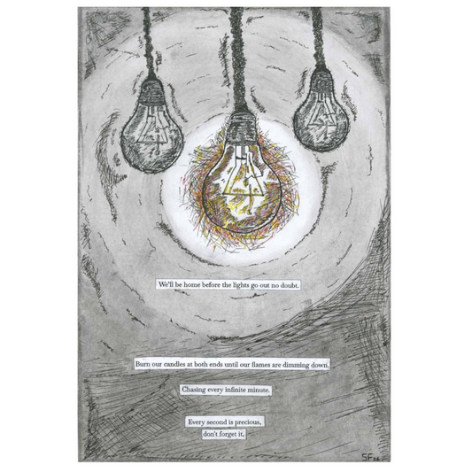 'BEFORE THE LIGHTS GO OUT' - ILLUSTRATED POEM POSTER PRINT