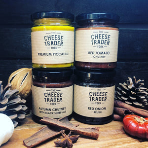 THE CHEESE TRADER'S CHUTNEYS, RELISH & PICCALILLI SET.