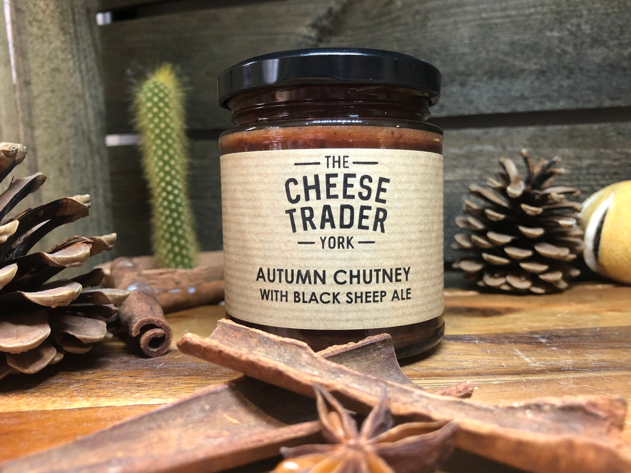 THE CHEESE TRADER'S AUTUMN CHUTNEY WITH BLACK SHEEP ALE.
